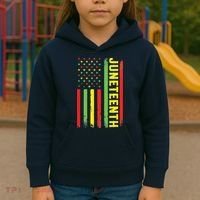 Juneteenth June 19th 1865 Juneteenth Black Freedom Day Flag Kids Hoodie thumb 3