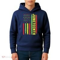 Juneteenth June 19th 1865 Juneteenth Black Freedom Day Flag Kids Hoodie thumb 4