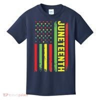 Juneteenth June 19th 1865 Juneteenth Black Freedom Day Flag Kids T-Shirt thumb 0