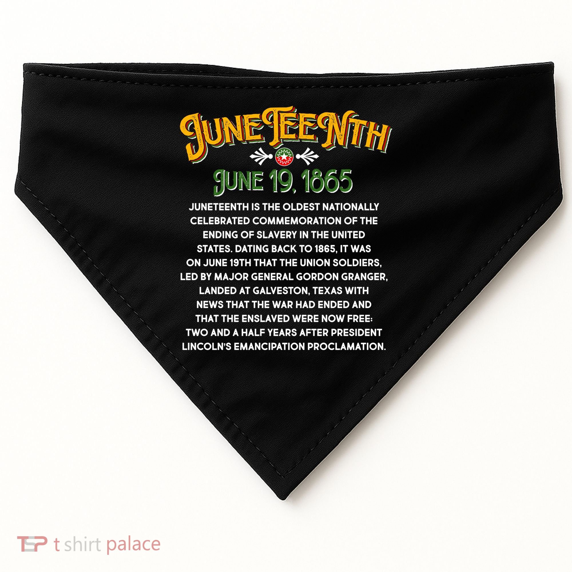 Juneteenth June 19 1865 African American History USA-Made Doggie Bandana