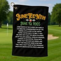 Juneteenth June 19 1865 African American History Golf Towel thumb 1