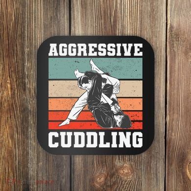 Jiu Jitsu Aggressive Cuddling Vintage BJJ MMA Coaster