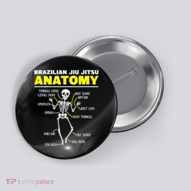 Jiu Jitsu Anatomy FunnyTraining Martial Arts Button