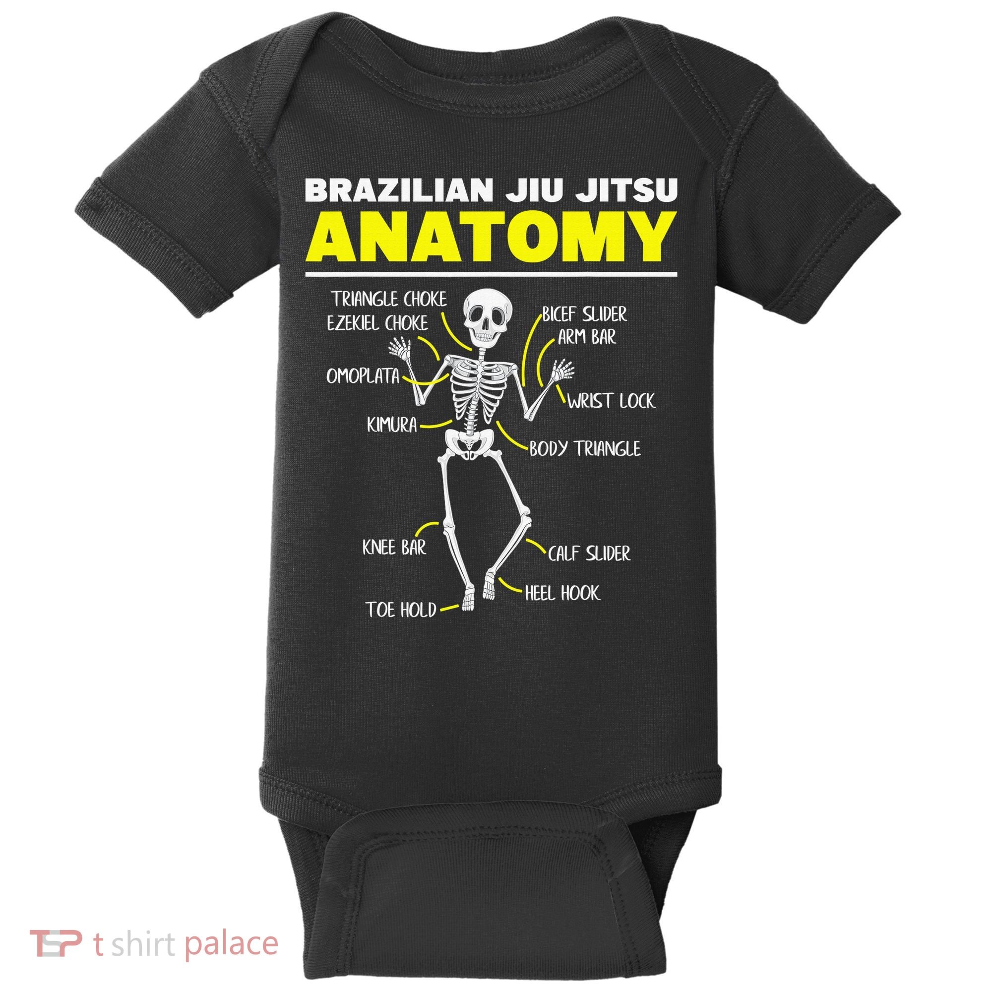 Jiu Jitsu Anatomy FunnyTraining Martial Arts Baby Bodysuit