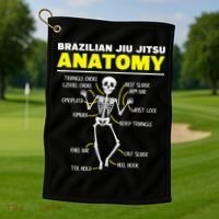 Jiu Jitsu Anatomy FunnyTraining Martial Arts Golf Towel thumb 1