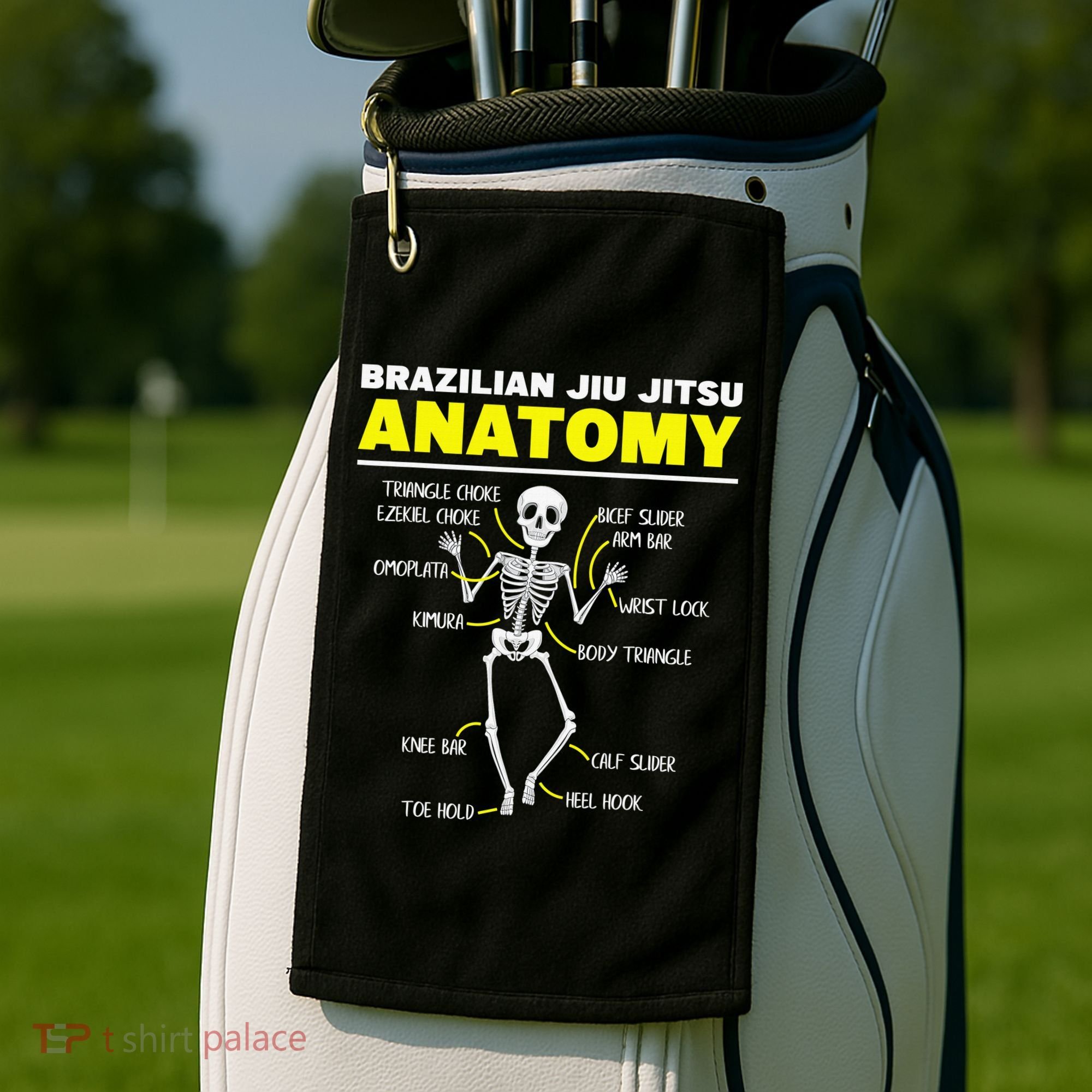 Jiu Jitsu Anatomy FunnyTraining Martial Arts Golf Towel