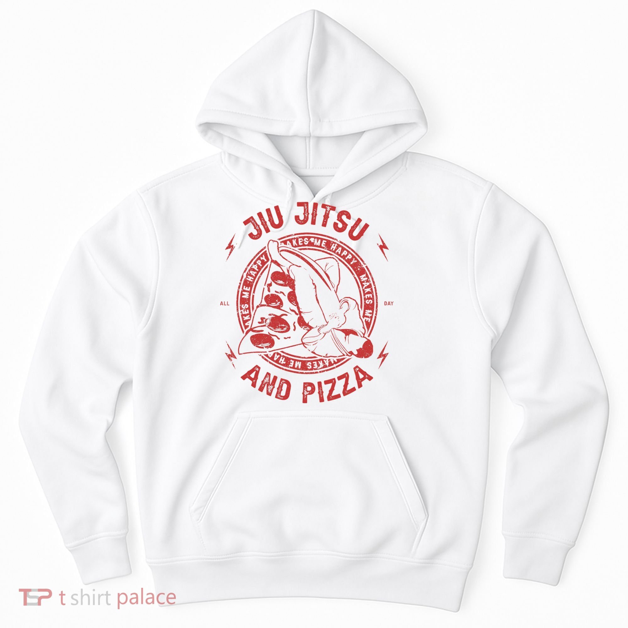 Jiu Jitsu And Pizza Funny Jujitsu BJJ and Mixed Martial Arts Hoodie