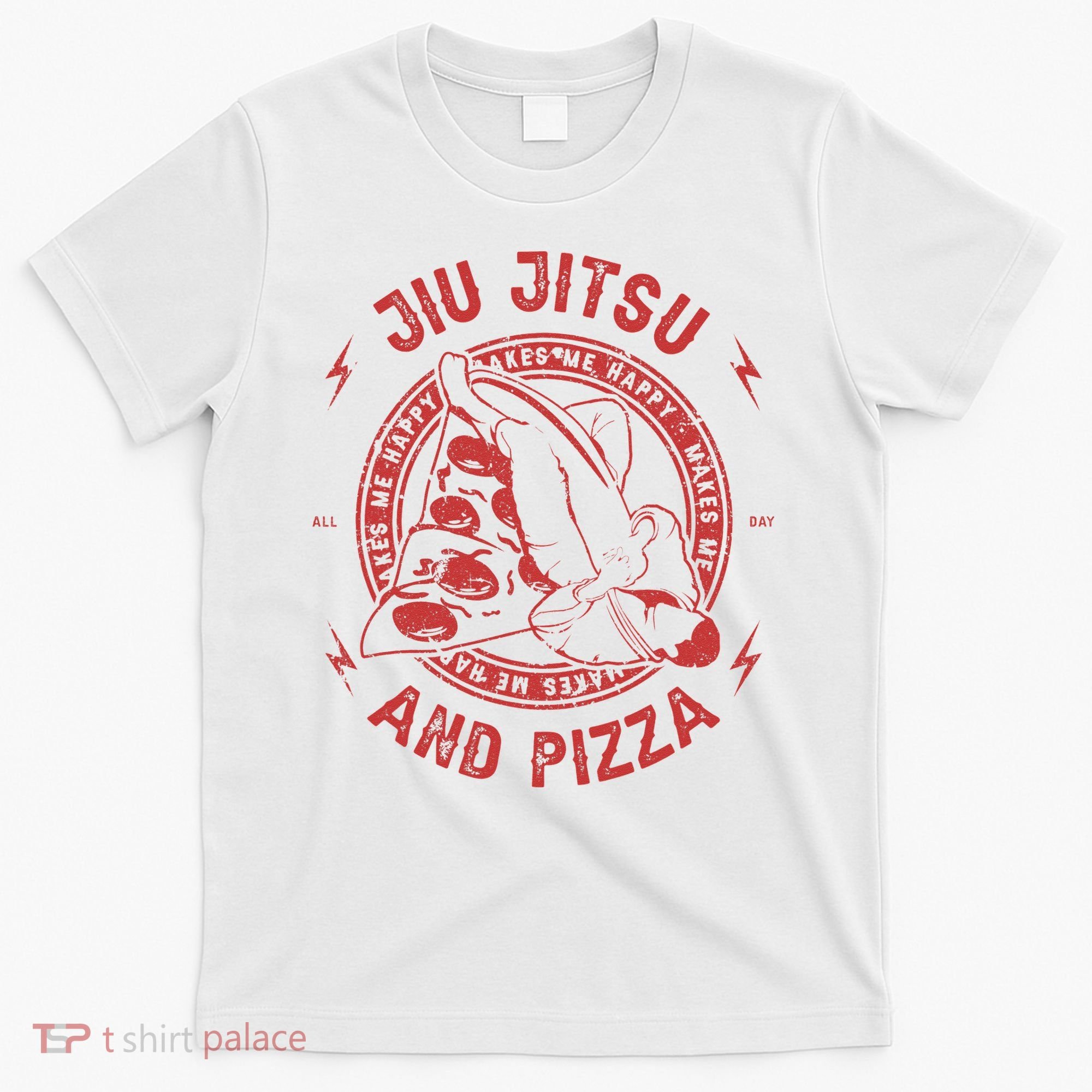 Jiu Jitsu And Pizza Funny Jujitsu BJJ and Mixed Martial Arts T-Shirt