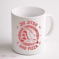 Jiu Jitsu And Pizza Funny Jujitsu BJJ and Mixed Martial Arts Coffee Mug thumb 1