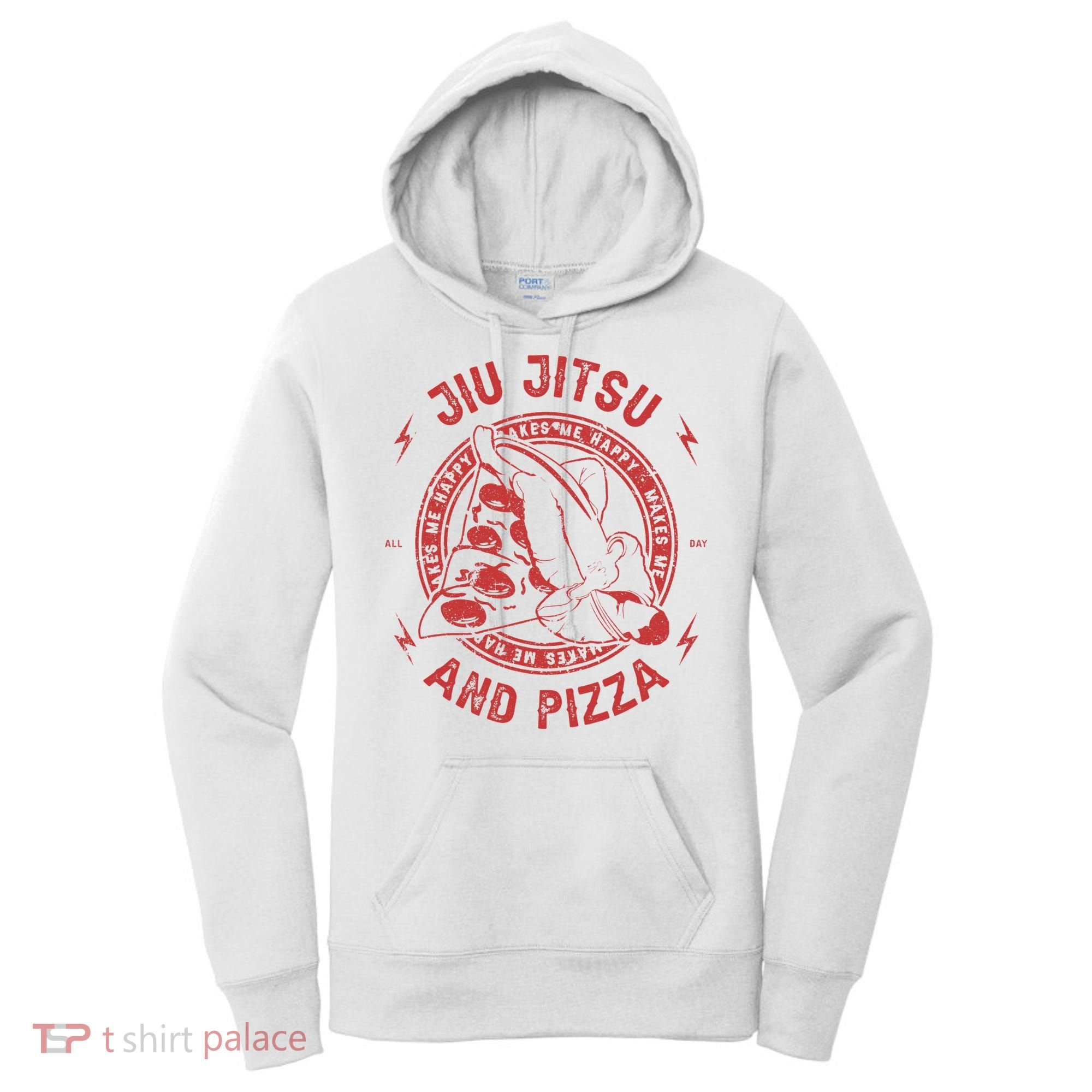 Jiu Jitsu And Pizza Funny Jujitsu BJJ and Mixed Martial Arts Women's Hoodie