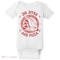 Jiu Jitsu And Pizza Funny Jujitsu BJJ and Mixed Martial Arts Baby Bodysuit thumb 0
