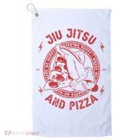 Jiu Jitsu And Pizza Funny Jujitsu BJJ and Mixed Martial Arts Golf Towel thumb 0