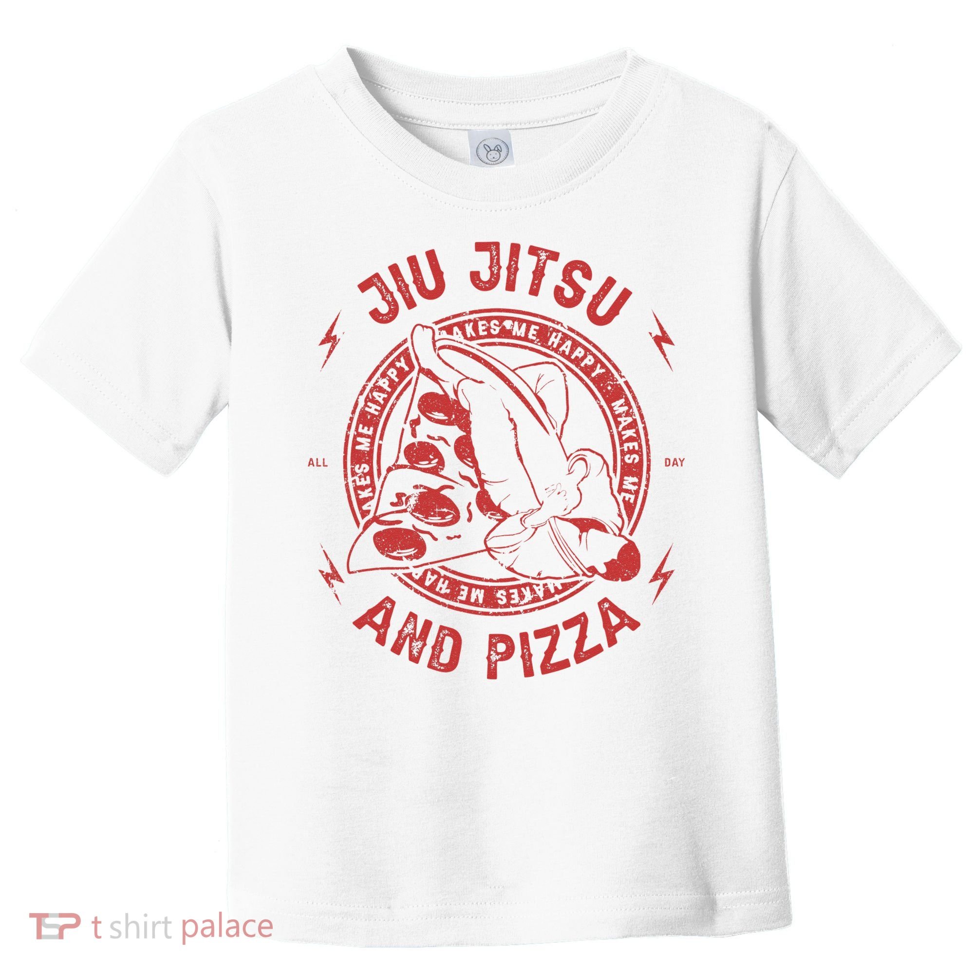 Jiu Jitsu And Pizza Funny Jujitsu BJJ and Mixed Martial Arts Toddler T-Shirt