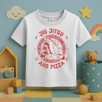 Jiu Jitsu And Pizza Funny Jujitsu BJJ and Mixed Martial Arts Toddler T-Shirt thumb 3