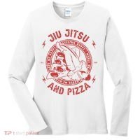 Jiu Jitsu And Pizza Funny Jujitsu BJJ and Mixed Martial Arts Women's Long Sleeve Shirt thumb 0