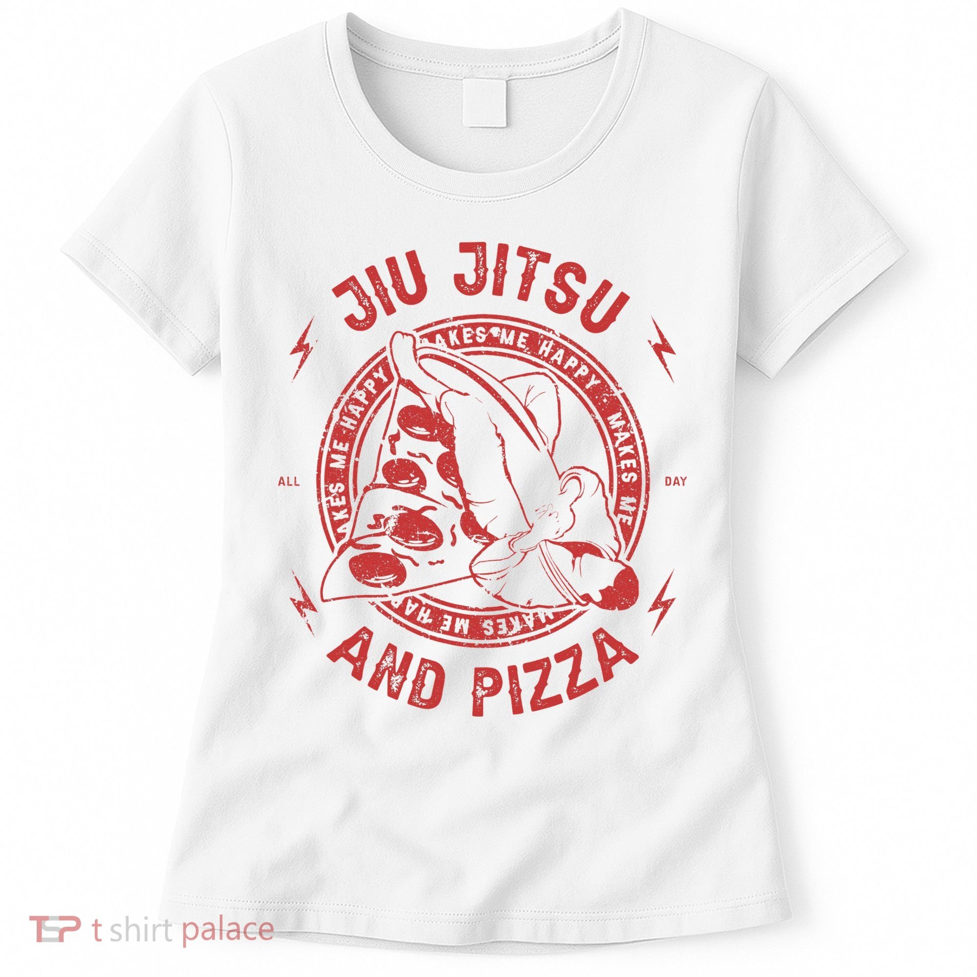 Jiu Jitsu And Pizza Funny Jujitsu BJJ and Mixed Martial Arts Women's T-Shirt