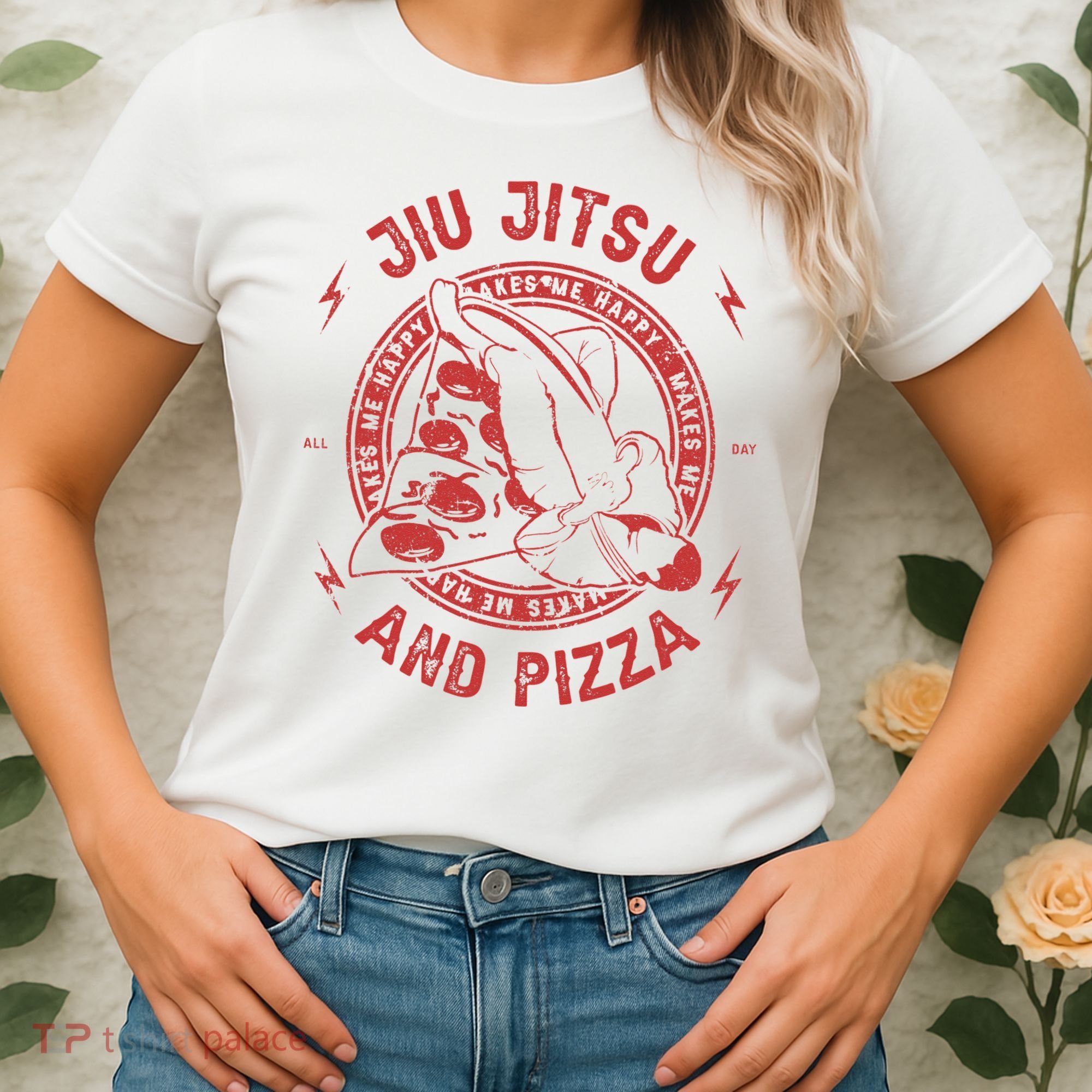 Jiu Jitsu And Pizza Funny Jujitsu BJJ and Mixed Martial Arts Women's T-Shirt