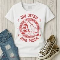 Jiu Jitsu And Pizza Funny Jujitsu BJJ and Mixed Martial Arts Women's T-Shirt thumb 3
