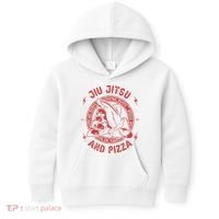 Jiu Jitsu And Pizza Funny Jujitsu BJJ and Mixed Martial Arts Kids Hoodie thumb 0