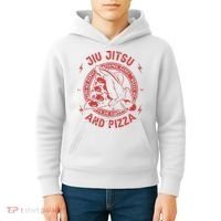 Jiu Jitsu And Pizza Funny Jujitsu BJJ and Mixed Martial Arts Kids Hoodie thumb 4