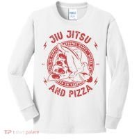 Jiu Jitsu And Pizza Funny Jujitsu BJJ and Mixed Martial Arts Kids Long Sleeve Shirt thumb 0