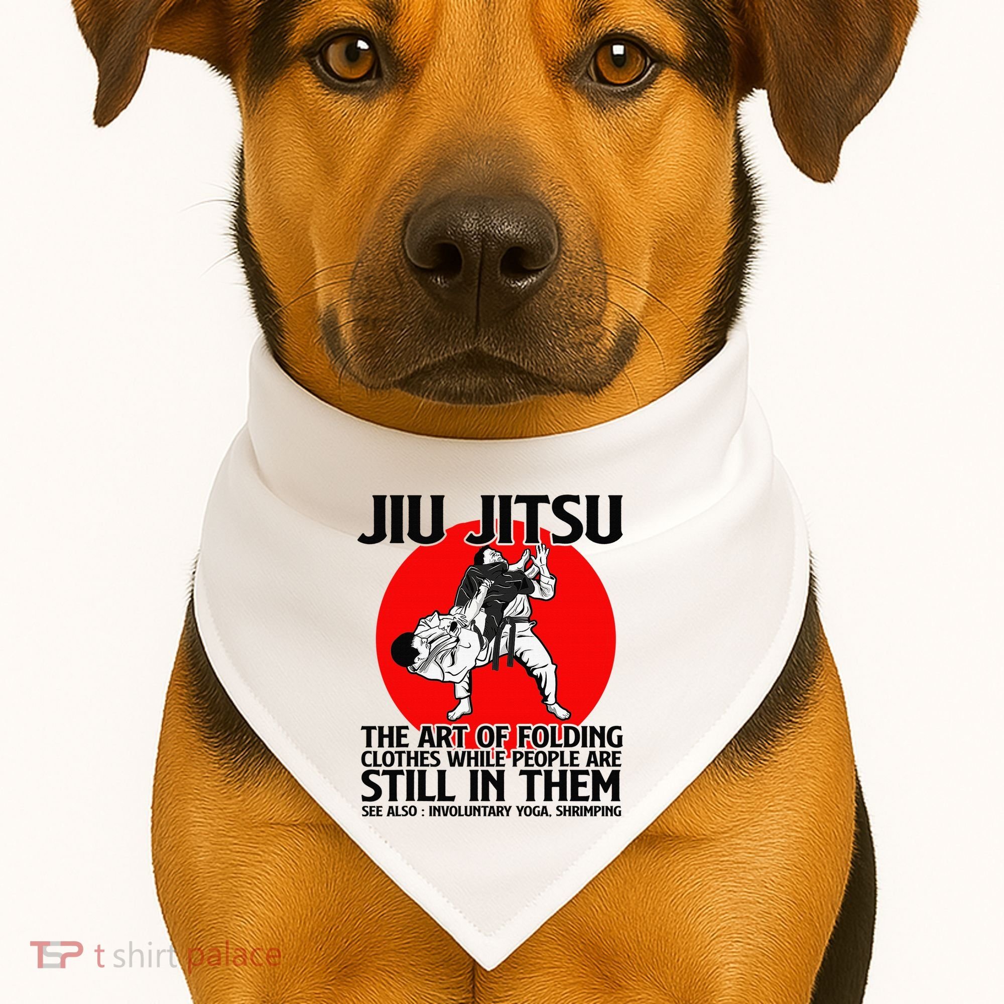 Jiu Jitsu Art of folding clothes while people still in them USA-Made Doggie Bandana