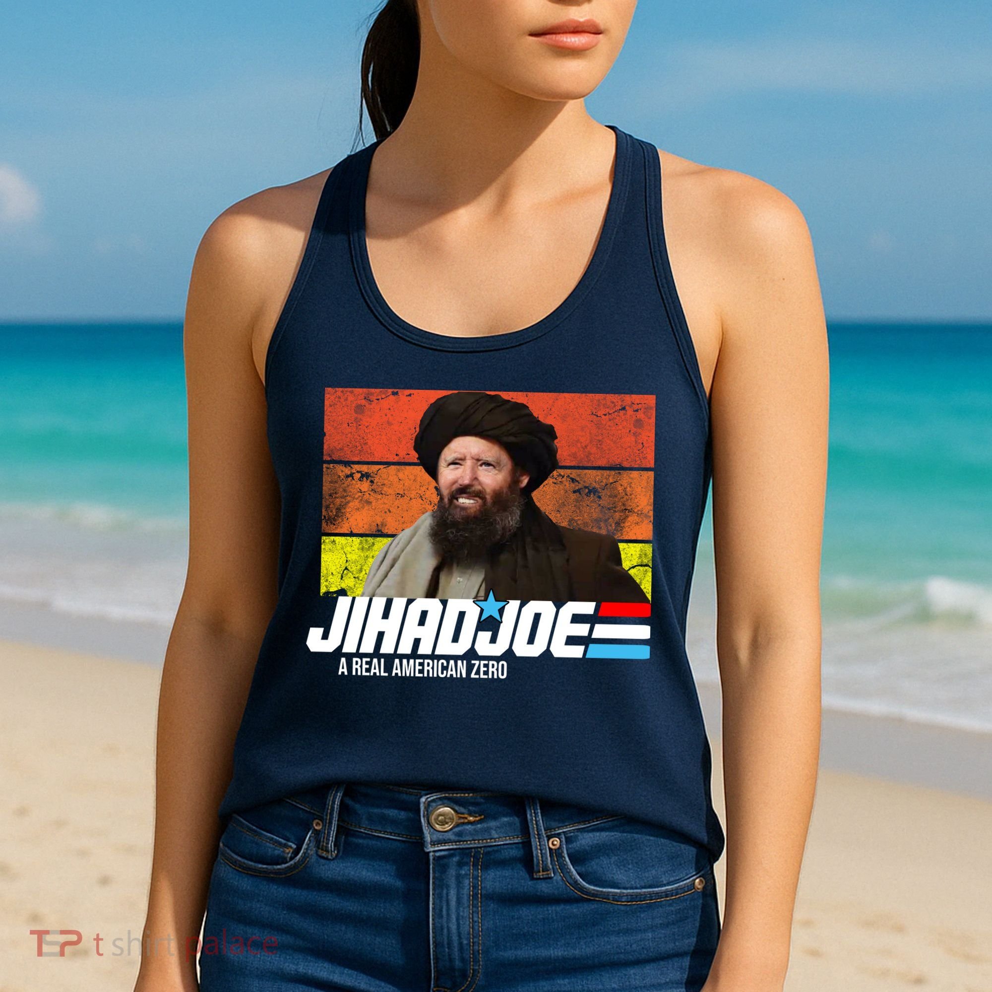 Jhad Joe A Real American Zero Anti Biden Funny Women's Tank Top