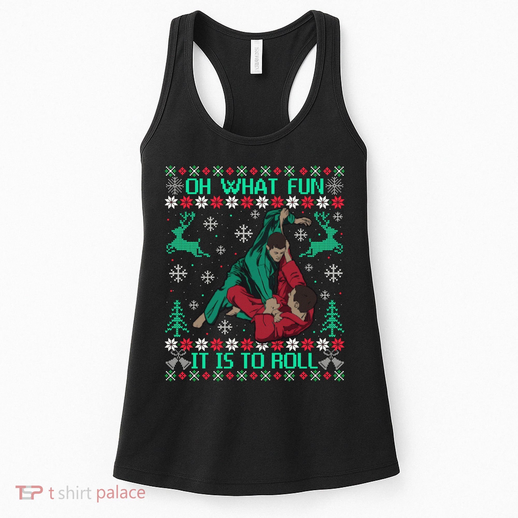 Jiu Jitsu Bjj Ugly Christmas Sweater Mma Funny Xmas Sweater Women's Tank Top