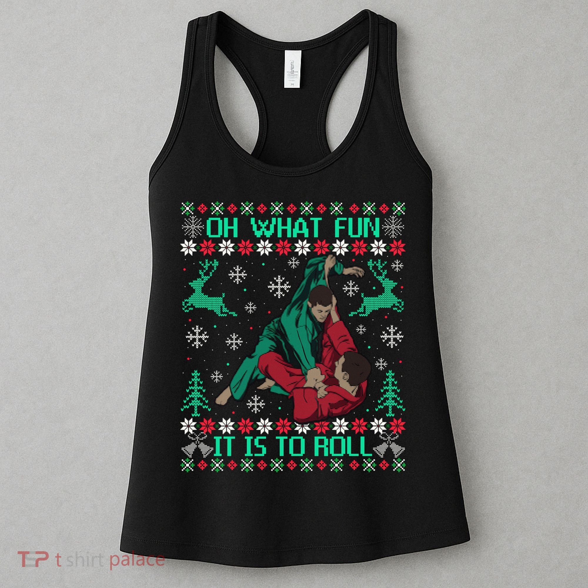 Jiu Jitsu Bjj Ugly Christmas Sweater Mma Funny Xmas Sweater Women's Tank Top
