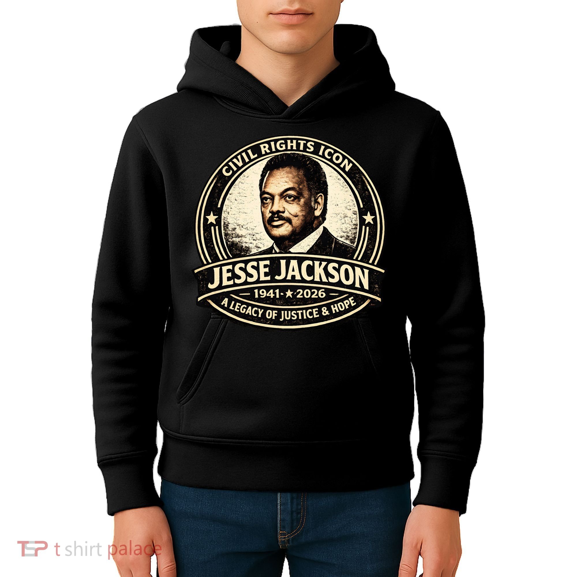 Jesse Jackson Civil Rights Icon 1941-2026 Kids Hoodie