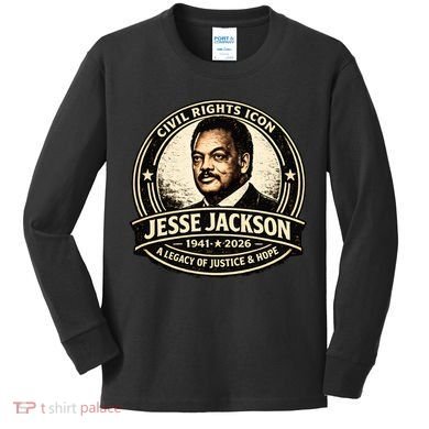 Jesse Jackson Civil Rights Icon 1941-2026 Kids Long Sleeve Shirt