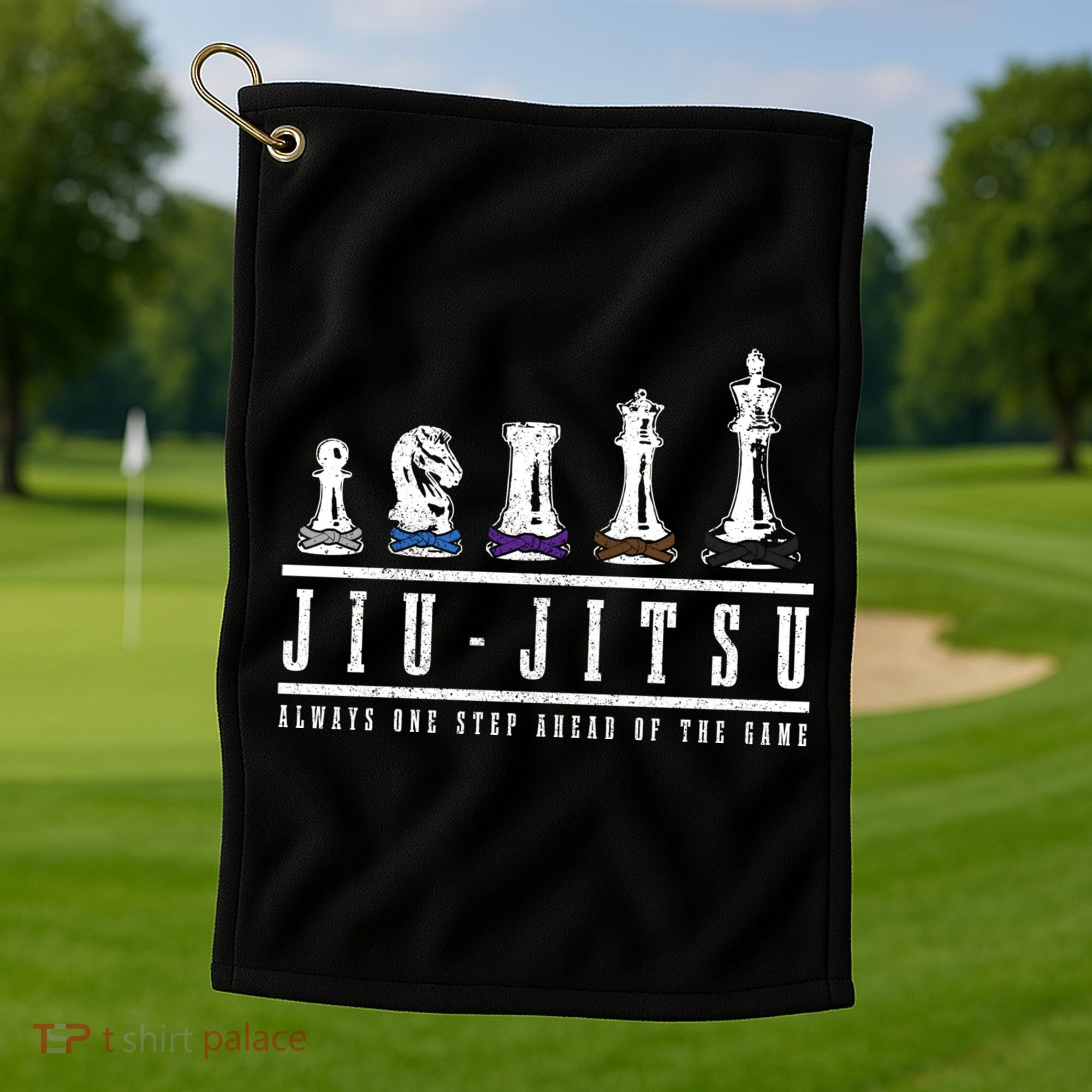 Jiu Jitsu Chess Black Belt Mma Mixed Martial Arts Gift Golf Towel