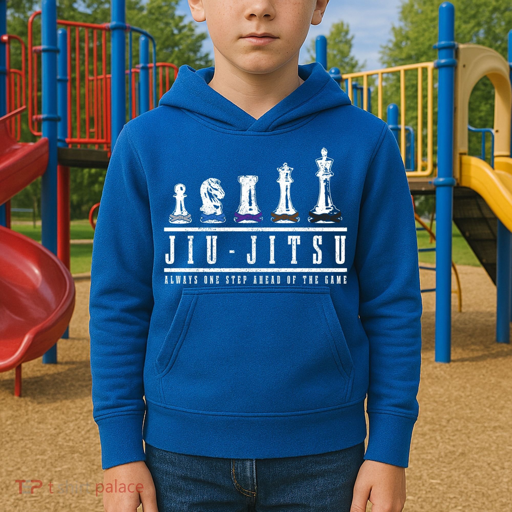 Jiu Jitsu Chess Black Belt Mma Mixed Martial Arts Gift Kids Hoodie
