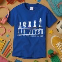 Jiu Jitsu Chess Black Belt Mma Mixed Martial Arts Gift Kids T-Shirt thumb 3