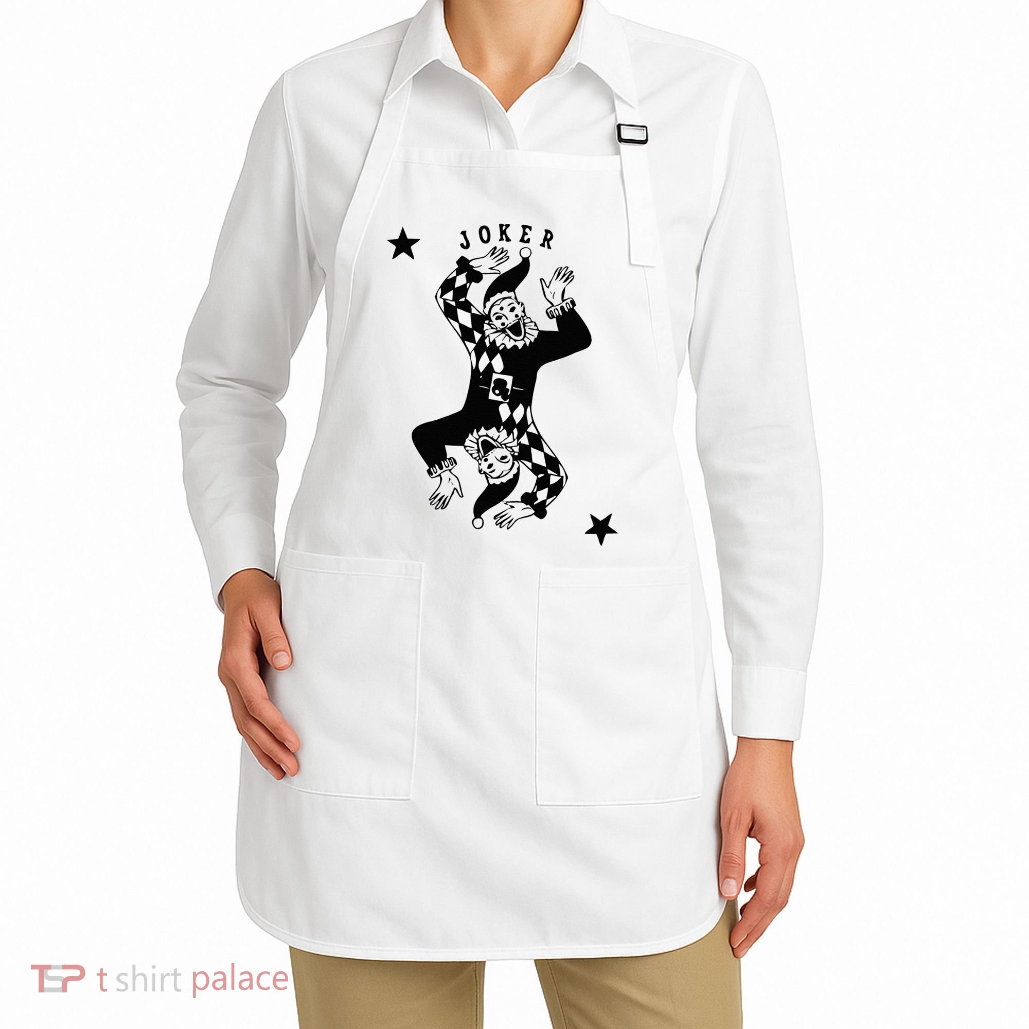Joker Jester Clown Card Poker Playing Wild Card Gift Apron