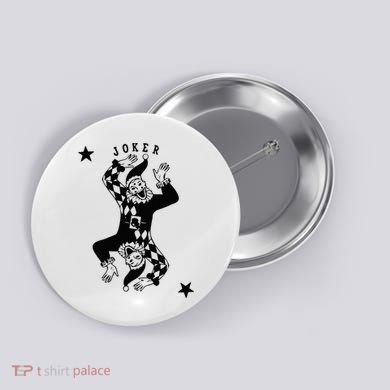 Joker Jester Clown Card Poker Playing Wild Card Gift Button