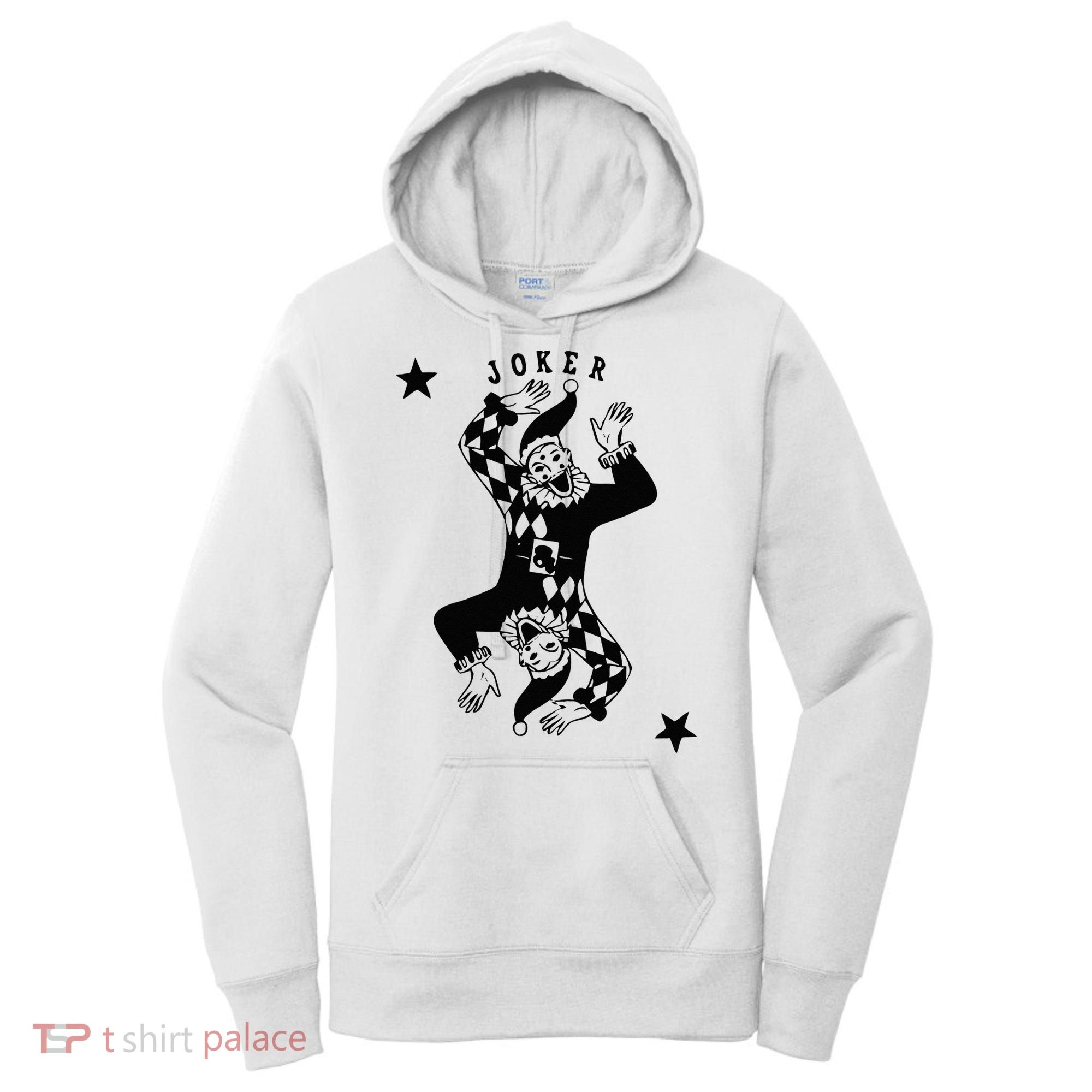 Joker Jester Clown Card Poker Playing Wild Card Gift Women's Hoodie
