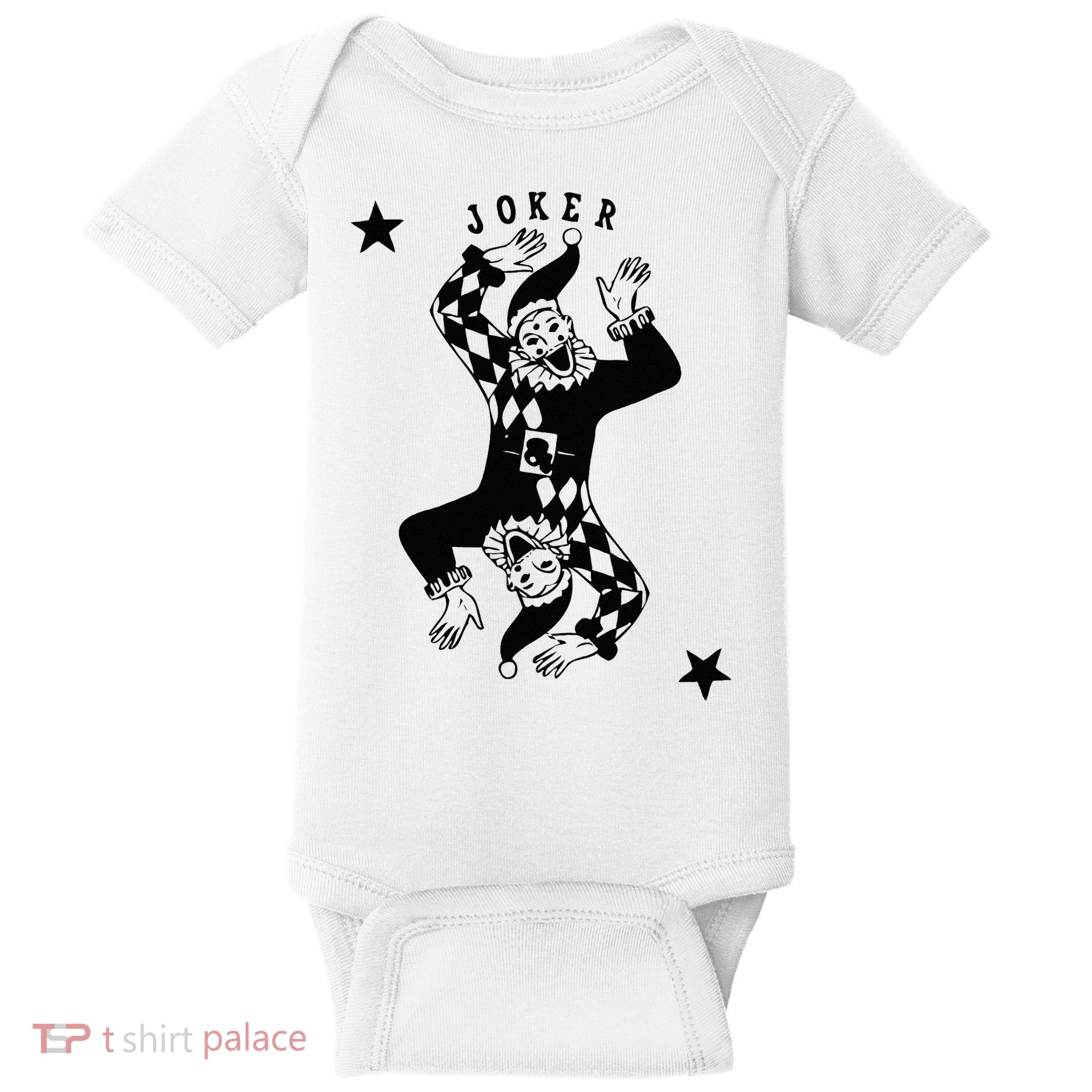 Joker Jester Clown Card Poker Playing Wild Card Gift Baby Bodysuit