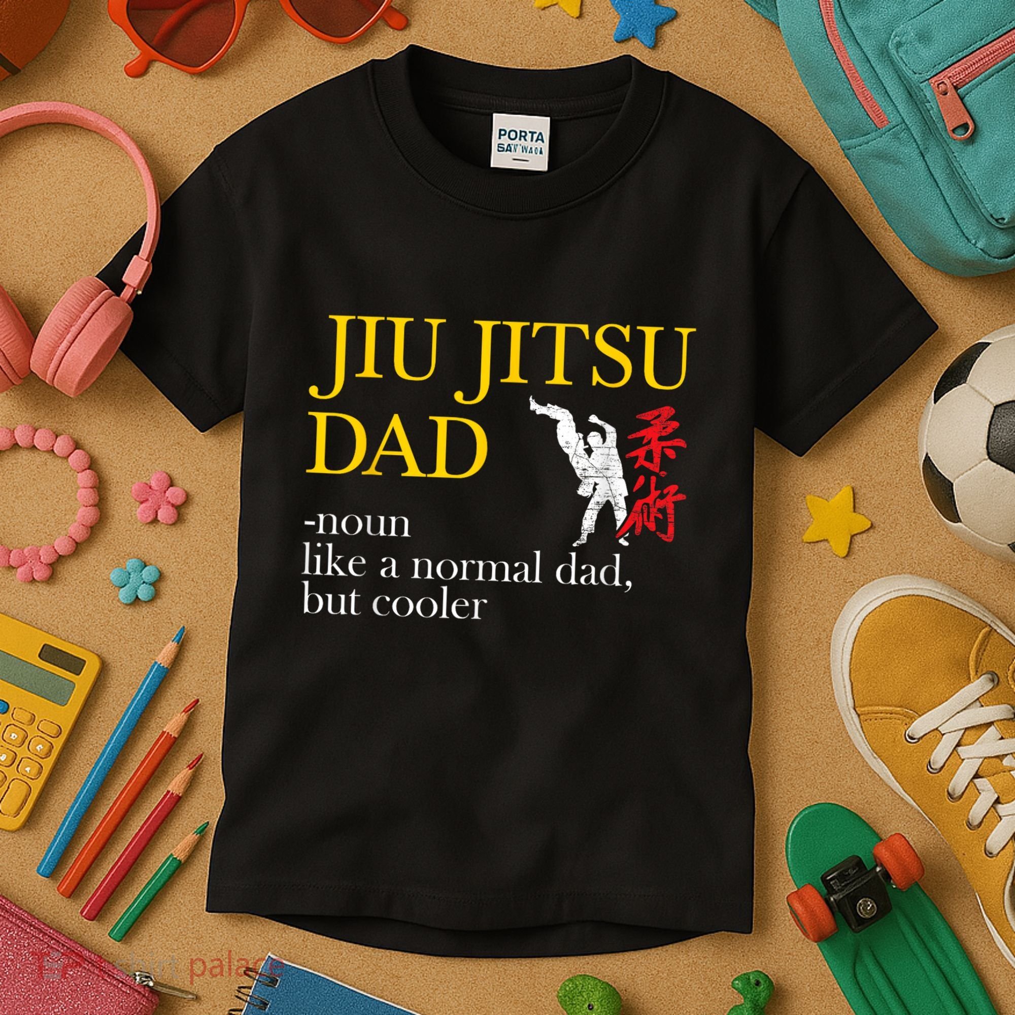 Jiu Jitsu Dad Noun Like A Normal Dad But Cooler Bbj Mma Kids T-Shirt