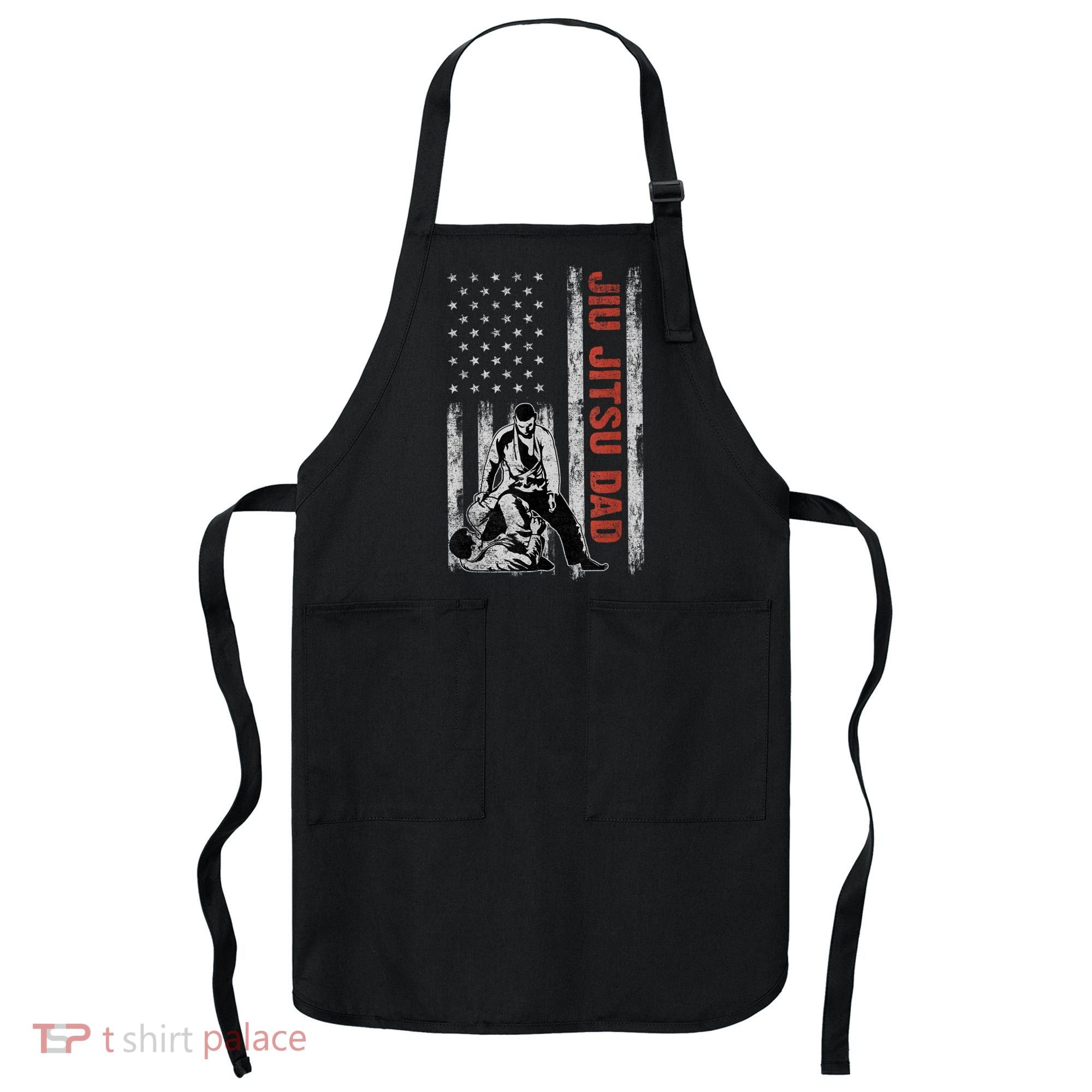 Jiu Jitsu Dad American Flag Fathers Day 4th Of July Gift Apron