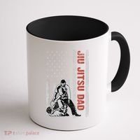Jiu Jitsu Dad American Flag Fathers Day 4th Of July Gift Coffee Mug thumb 1
