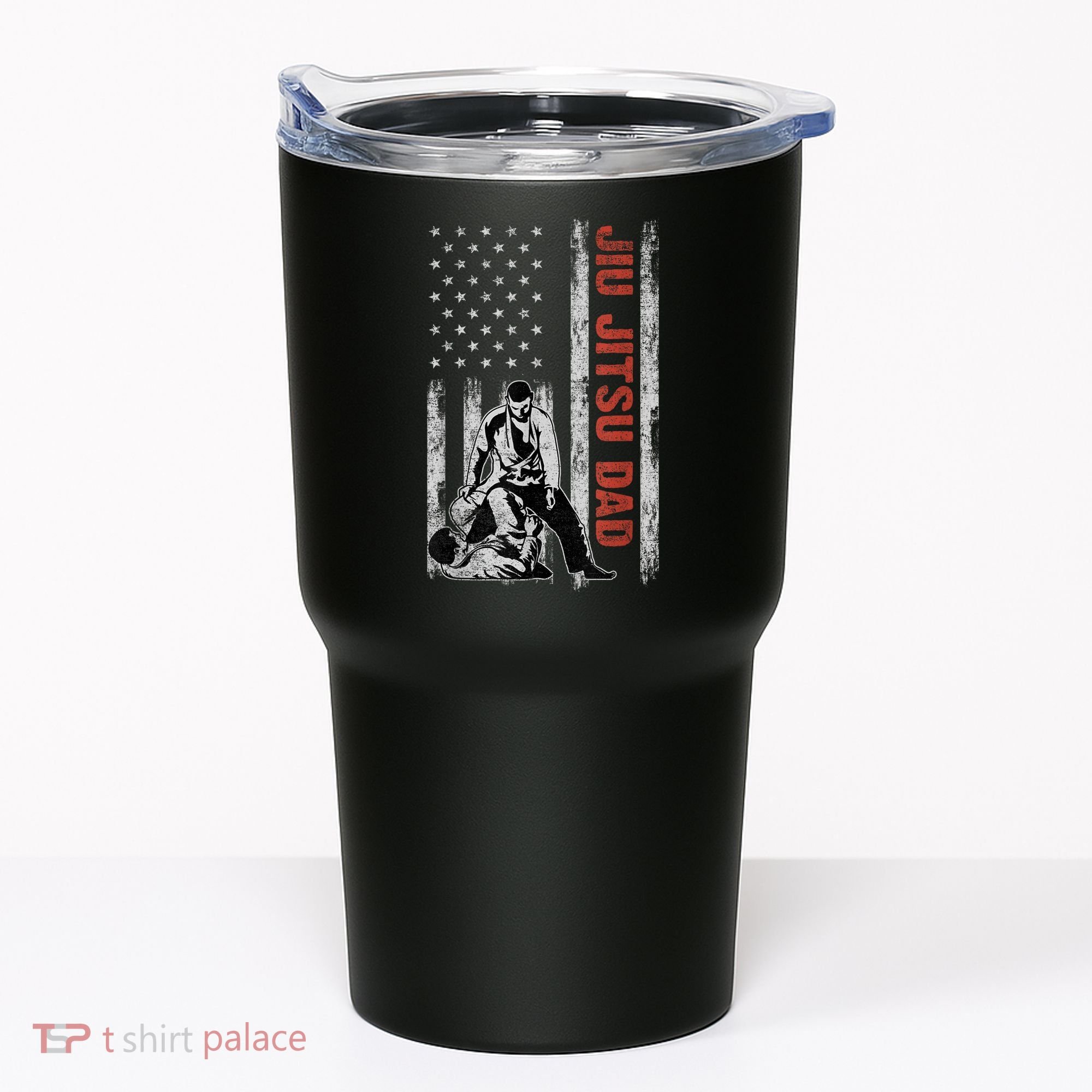 Jiu Jitsu Dad American Flag Fathers Day 4th Of July Gift Tumbler