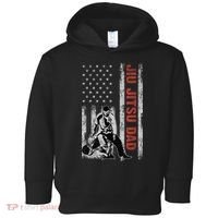 Jiu Jitsu Dad American Flag Fathers Day 4th Of July Gift Toddler Hoodie thumb 0