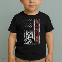 Jiu Jitsu Dad American Flag Fathers Day 4th Of July Gift Toddler T-Shirt thumb 2