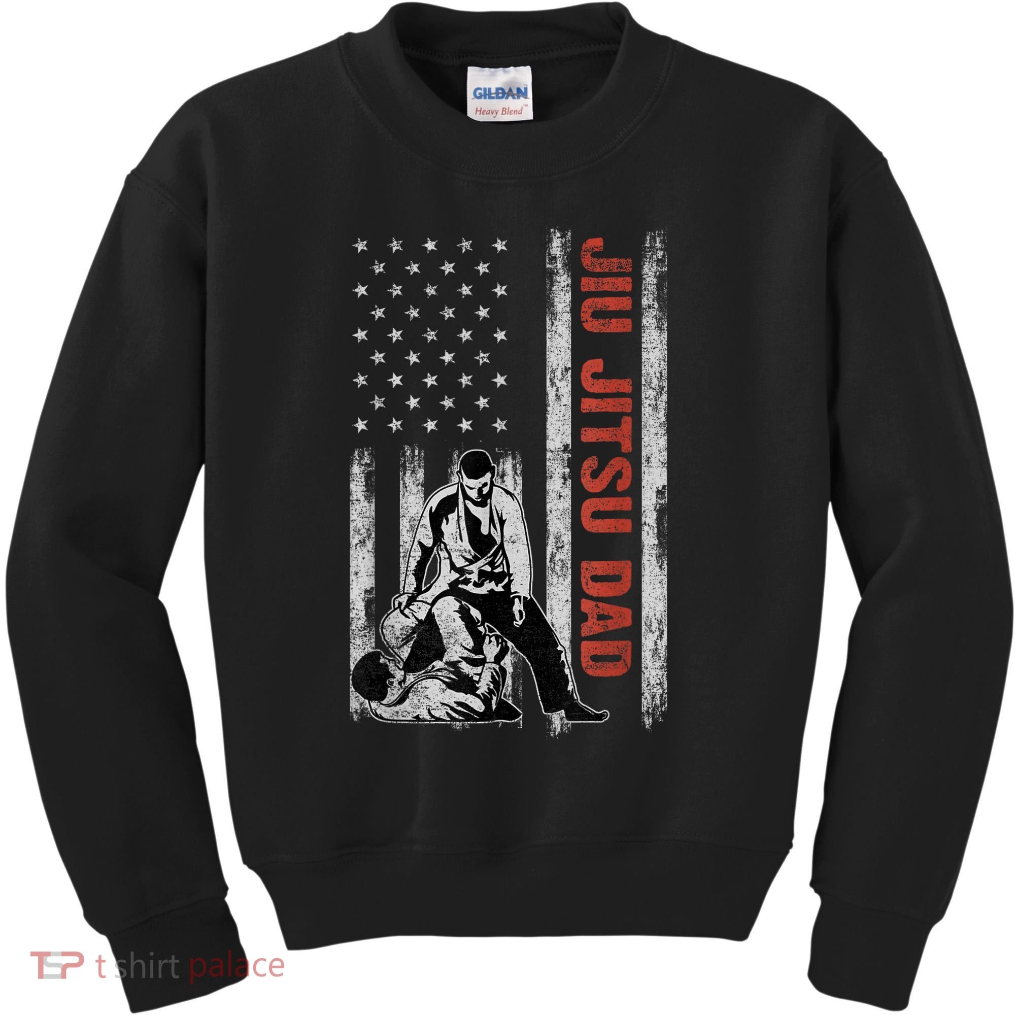 Jiu Jitsu Dad American Flag Fathers Day 4th Of July Gift Kids Sweatshirt