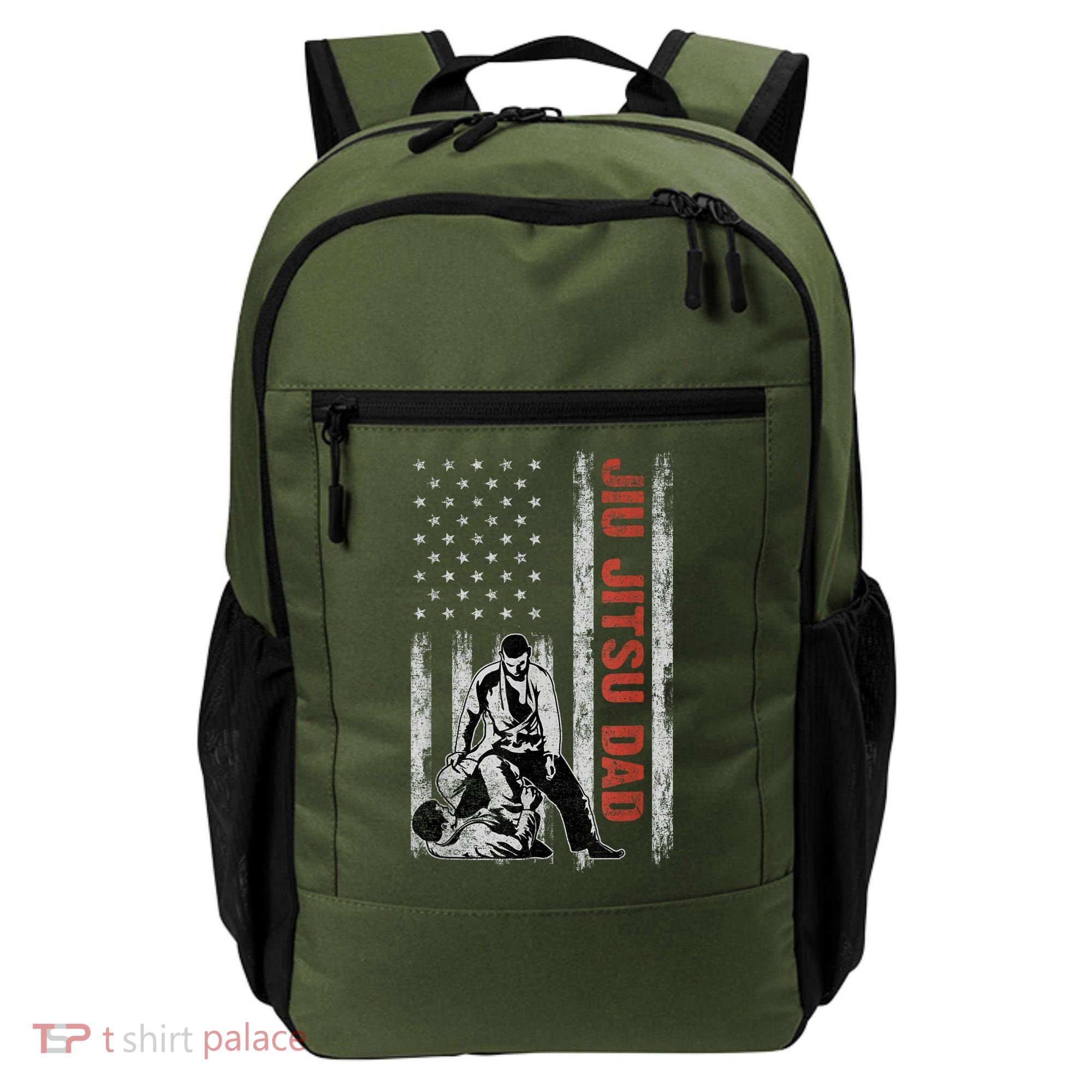 Jiu Jitsu Dad American Flag Fathers Day 4th Of July Gift Backpack