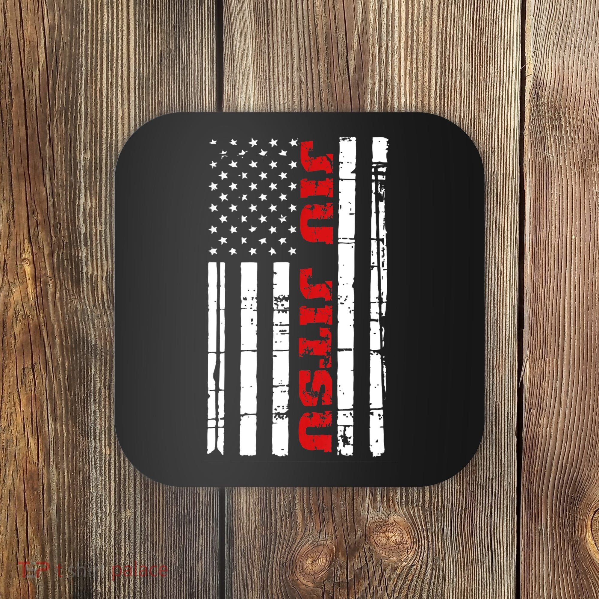 Jiu Jitsu Flag TShirt American Jiu Jitsu Shirt BJJ Coaster