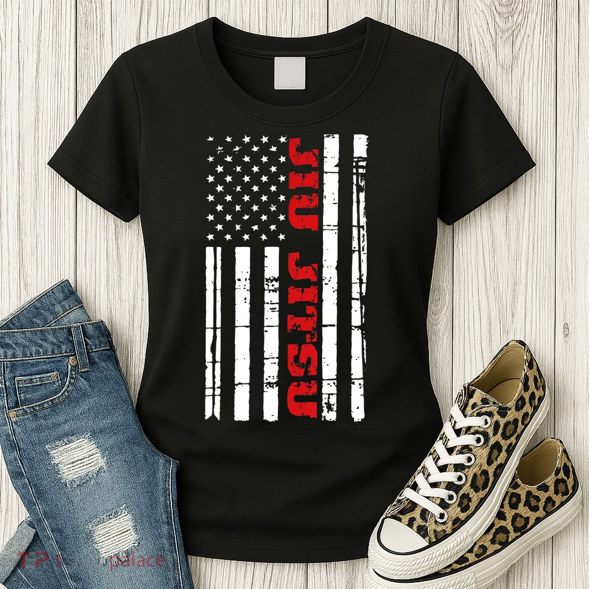 Jiu Jitsu Flag TShirt American Jiu Jitsu Shirt BJJ Women's T-Shirt