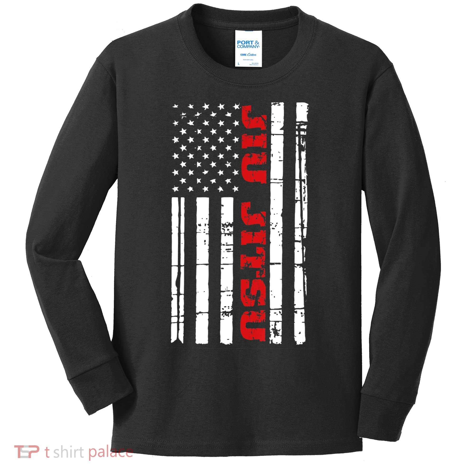 Jiu Jitsu Flag TShirt American Jiu Jitsu Shirt BJJ Kids Long Sleeve Shirt