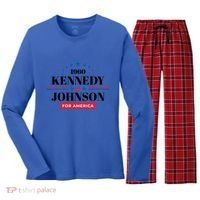 Jfk John F Kennedy Johnson Campaign Funny Gift Women's Long Sleeve Flannel Pajama Set  thumb 0